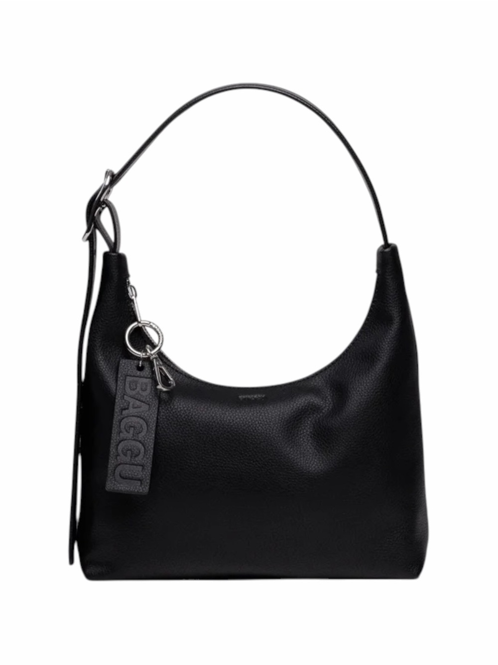 BAGGU Mini Recycled Leather Shoulder Bag | Black